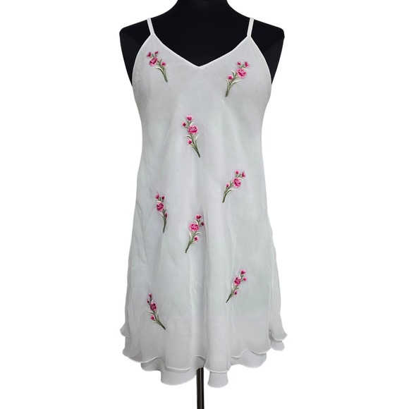 Victoria's Secret Other - Victorias Secret Vintage Gold Label Floral Embroidered Chiffon Slip Dress Size S